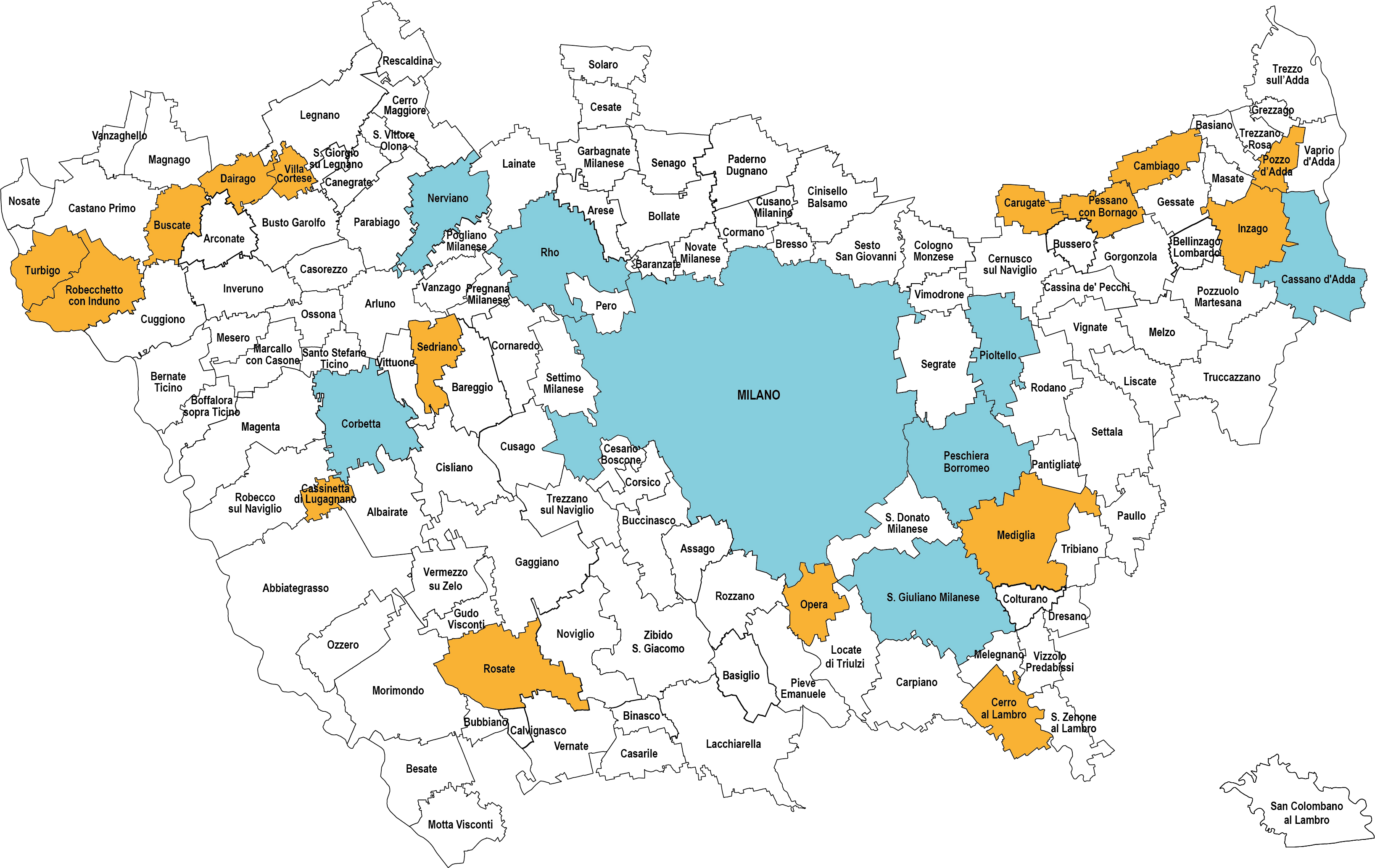 Mappa Comuni elezioni2021